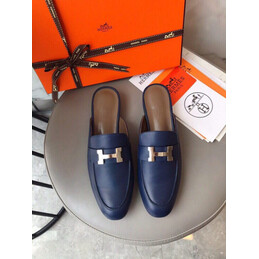 Replica Hermes Navy H Buckle Loafer
