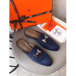 Replica Hermes Navy H Buckle Loafer
