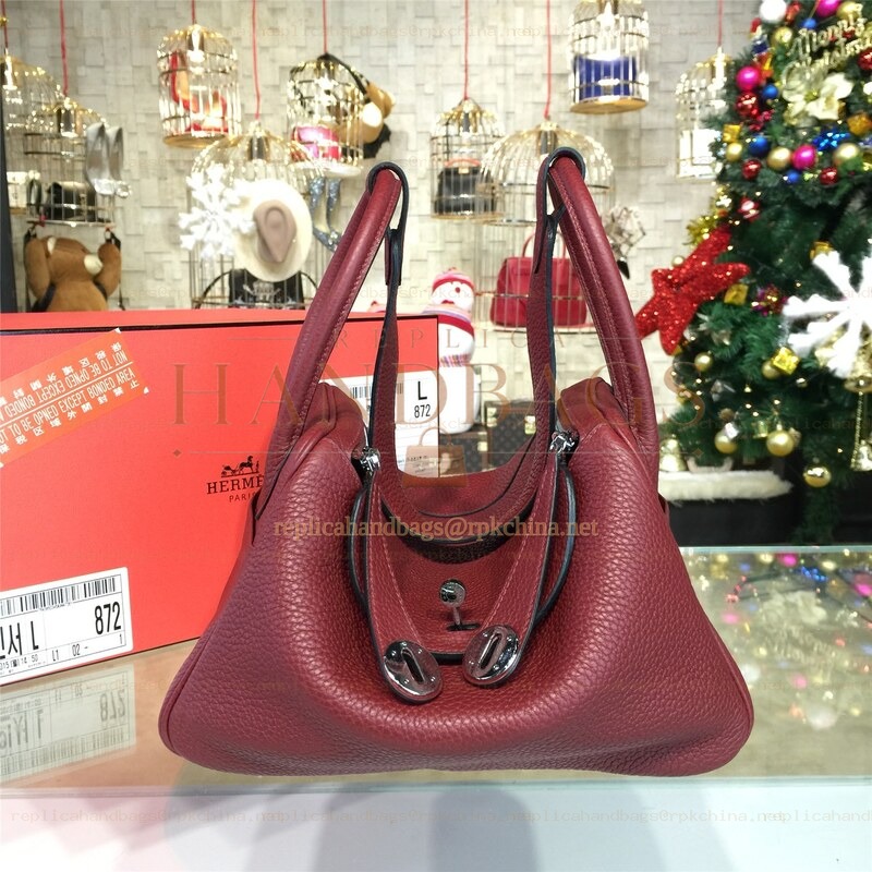 Replica Hermes Burgundy Lindy 26 Bag
