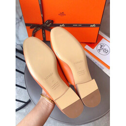 Replica Hermes Orange H Buckle Loafer