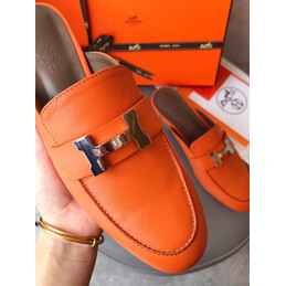 Replica Hermes Orange H Buckle Loafer