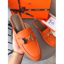 Replica Hermes Orange H Buckle Loafer