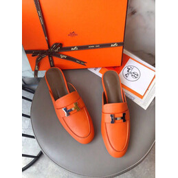 Replica Hermes Orange H Buckle Loafer