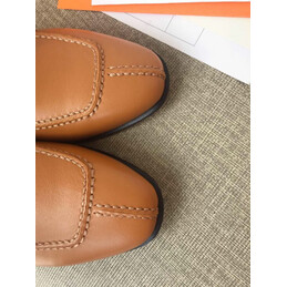 Replica Hermes Tan Palladium H Buckle Loafer - Style 2