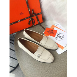 Replica Hermes Cream H Buckle Loafer