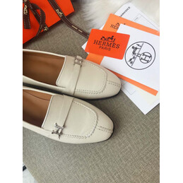 Replica Hermes Cream H Buckle Loafer