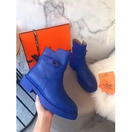 Replica Hermes Blue Buckle Ankle Boot