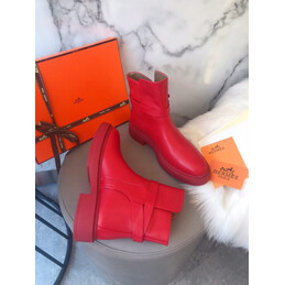 Replica Hermes Red Buckle Ankle Boot