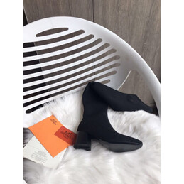 Replica Hermes Black Heeled Knee High Boot
