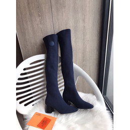 Replica Hermes Navy Knee High Boot