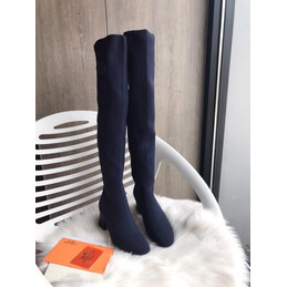 Replica Hermes Navy Knee High Boot