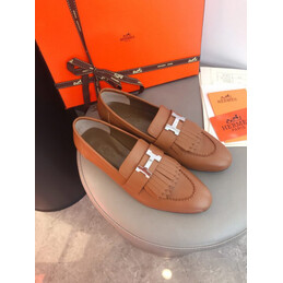 Replica Hermes Tan Stitched H Buckle Loafer