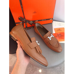 Replica Hermes Tan Stitched H Buckle Loafer