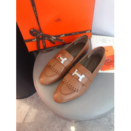 Replica Hermes Tan Stitched H Buckle Loafer