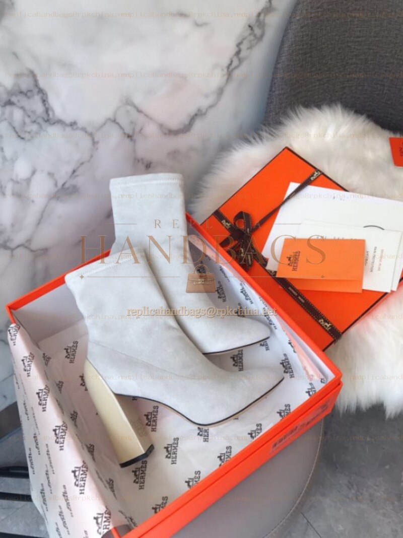 Replica Hermes Gray Ankle Boot