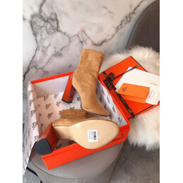 Replica Hermes Tan Suede Ankle Boot