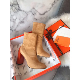 Replica Hermes Tan Suede Ankle Boot
