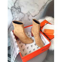 Replica Hermes Tan Suede Ankle Boot