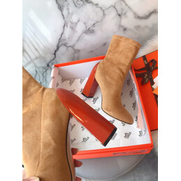Replica Hermes Tan Suede Ankle Boot
