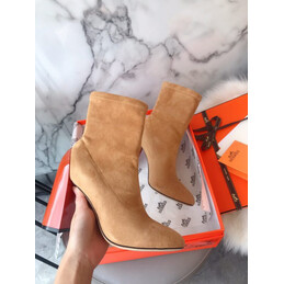 Replica Hermes Tan Suede Ankle Boot