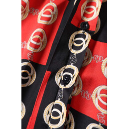 Replica Hermes Red Black Plaid Print Dress