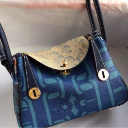 Replica Hermes Blue H Logo Lindy 26 Bag