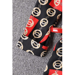 Replica Hermes Red Black Plaid Print Dress