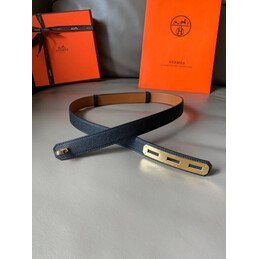 Hermes replica Navy and Camel Kelly Buckle Reversible Leather Belt
