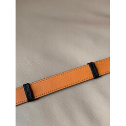 Hermes replica Navy and Camel Kelly Buckle Reversible Leather Belt