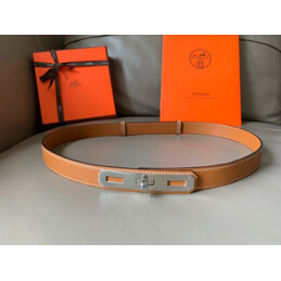 Hermes replica Tan Orange Kelly Buckle Reversible Leather Belt