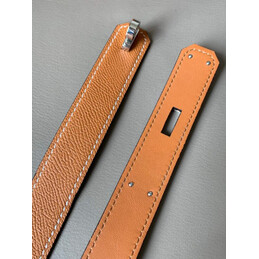 Hermes replica Tan Orange Kelly Buckle Reversible Leather Belt