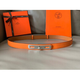 Hermes replica Orange Kelly Buckle Reversible Leather Belt