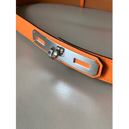 Hermes replica Orange Kelly Buckle Reversible Leather Belt