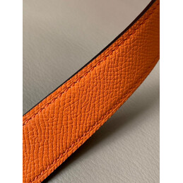 Hermes replica Orange Kelly Buckle Reversible Leather Belt