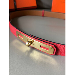 Hermes replica Red Kelly Buckle Reversible Leather Belt