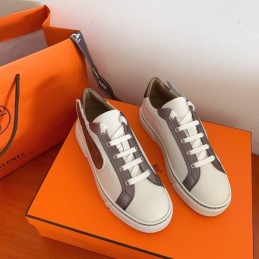 Replica Hermes Taupe Embroidered Wing Sneaker