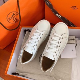 Replica Hermes White Embroidered Wing Sneaker