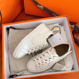 Replica Hermes White Embroidered Wing Sneaker