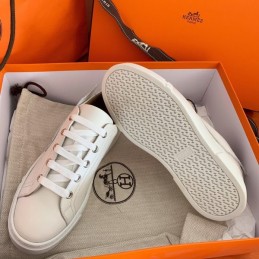 Replica Hermes White Embroidered Wing Sneaker