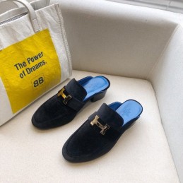 Replica Hermes Two Tone Blue H Buckle Mule