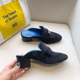 Replica Hermes Two Tone Blue H Buckle Mule