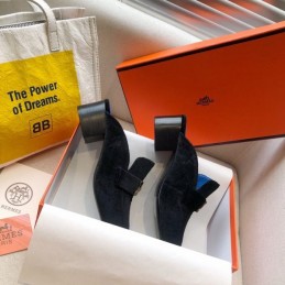 Replica Hermes Two Tone Blue H Buckle Mule