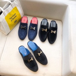 Replica Hermes Two Tone Blue H Buckle Mule