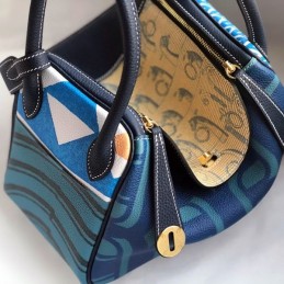 Replica Hermes Blue H Logo Lindy 26 Bag