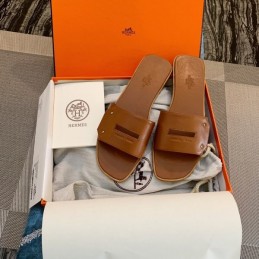 Replica Hermes Tan H Slide Sandal