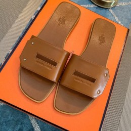 Replica Hermes Tan H Slide Sandal