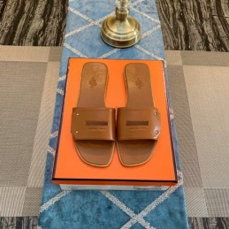 Replica Hermes Tan H Slide Sandal