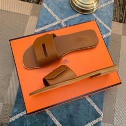 Replica Hermes Tan H Slide Sandal