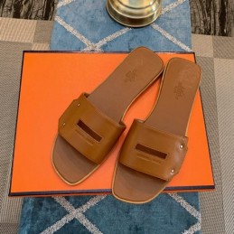 Replica Hermes Tan H Slide Sandal