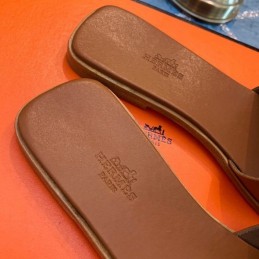 Replica Hermes Tan H Slide Sandal
